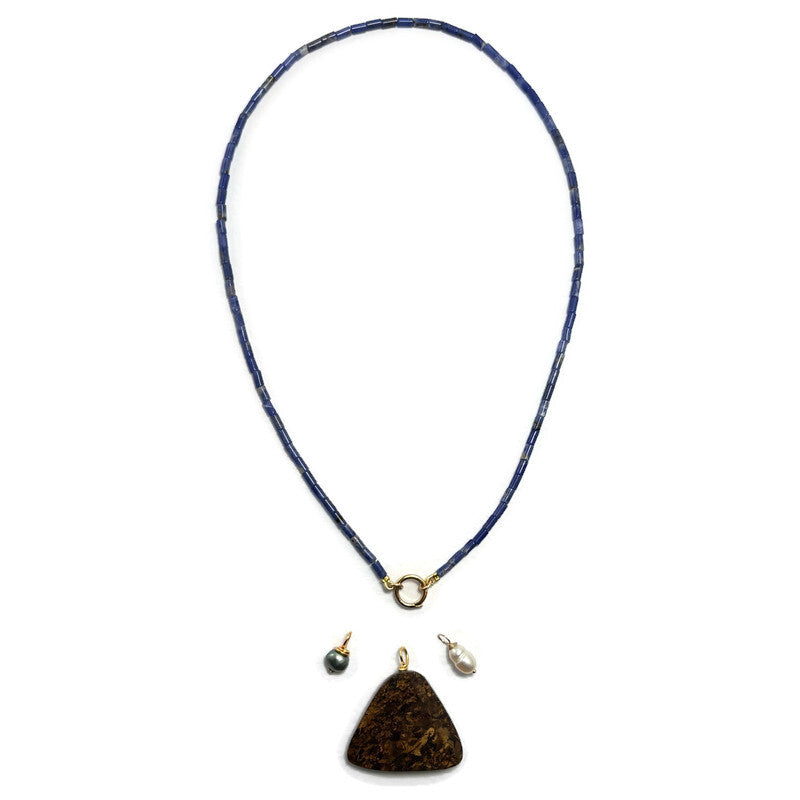 Sodalite Beaded Necklace Gold Filled (Strand ONLY) 250.00