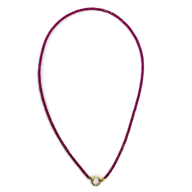 Ruby Quartz Beaded Necklace Gold Filled (Strand ONLY) 245.00