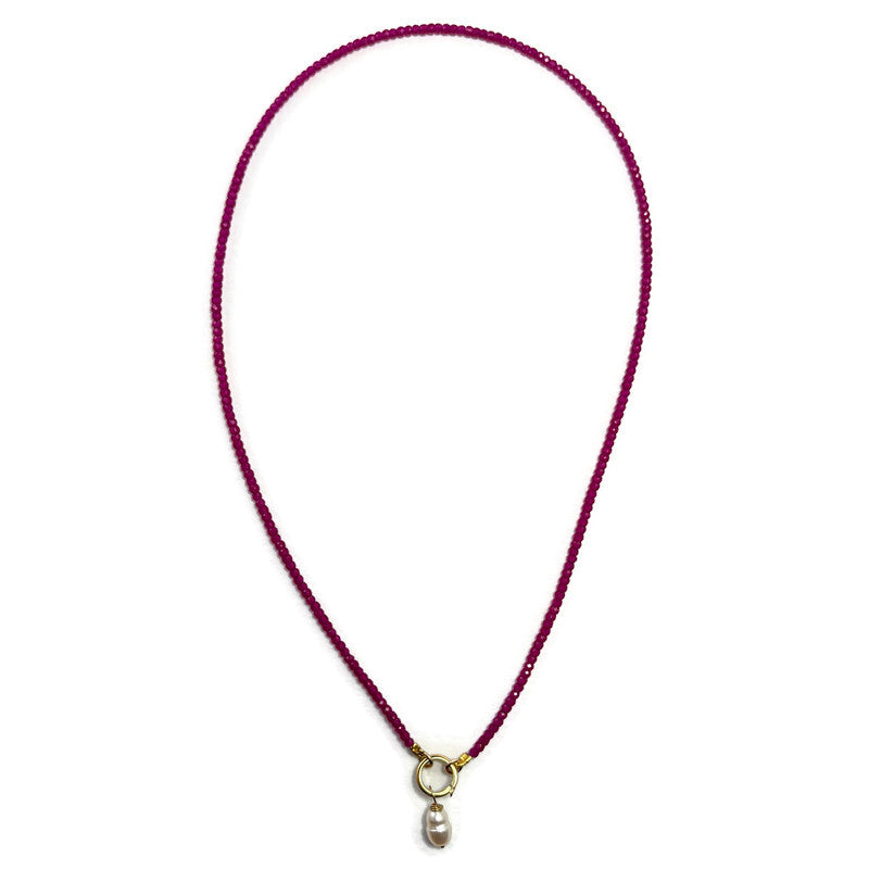 Ruby Quartz Beaded Necklace Gold Filled (Strand ONLY) 245.00