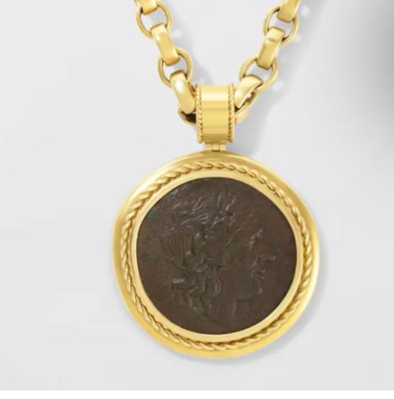 Coin Bezel frame with loose bail 1025.00