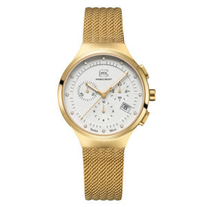 GLOCK Precision Ladies' Chronograph Watch Gold/White Gold Mesh Band 699.00