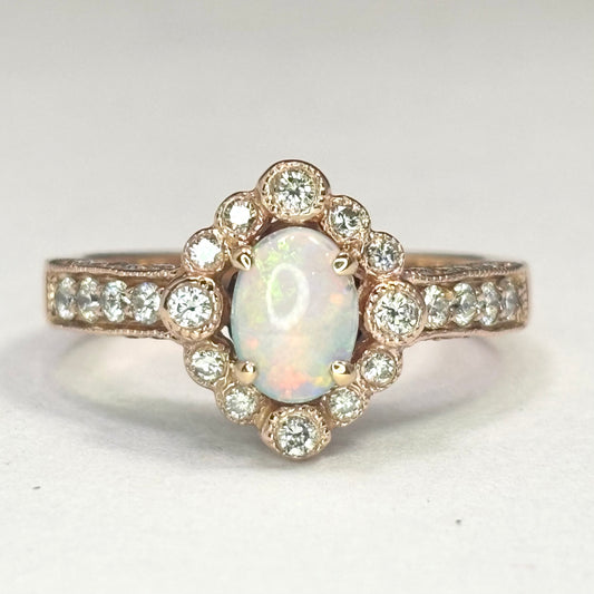 Opal and Diamond Rose Gold Ring 2800.00