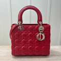 Medium Lady Dior Red Lamb Tote Bag 3200.00