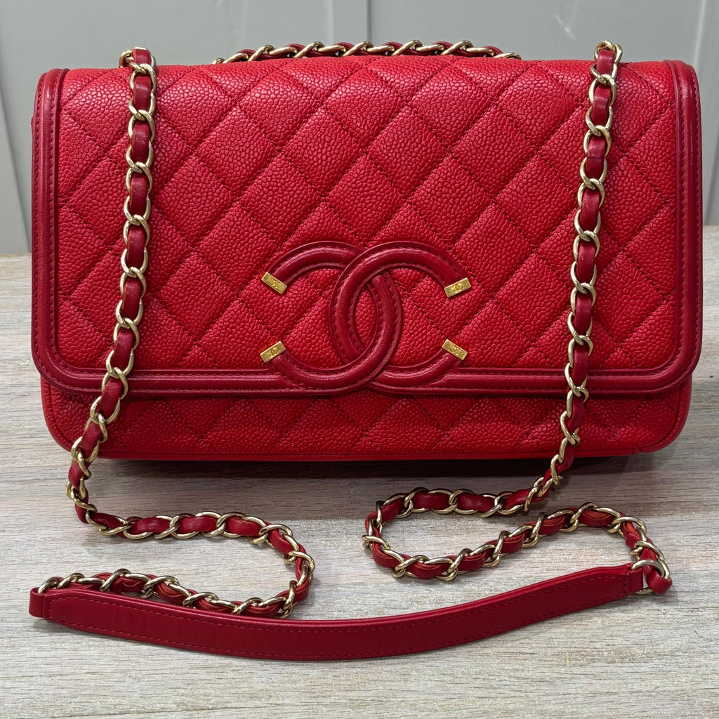 Chanel Red Caviar Single Flap 4100.00