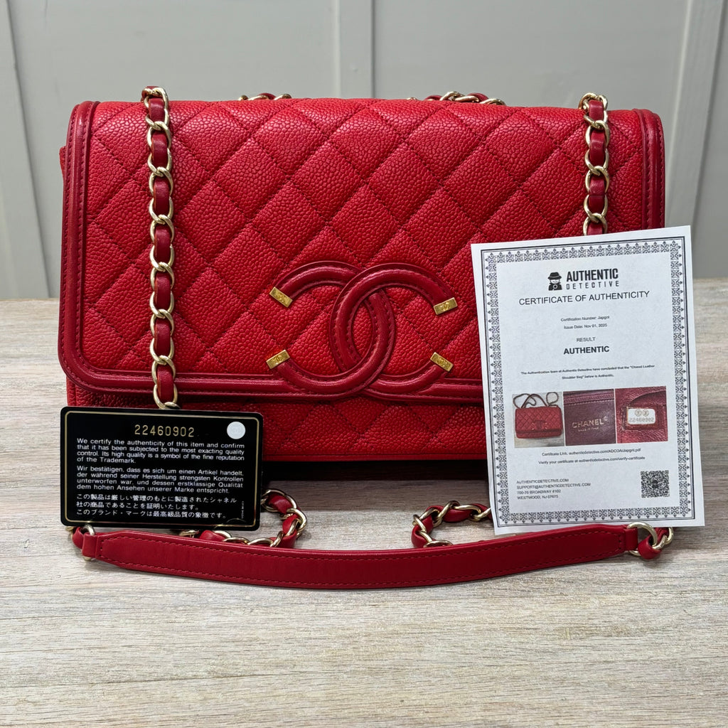 Chanel Red Caviar Single Flap 4100.00