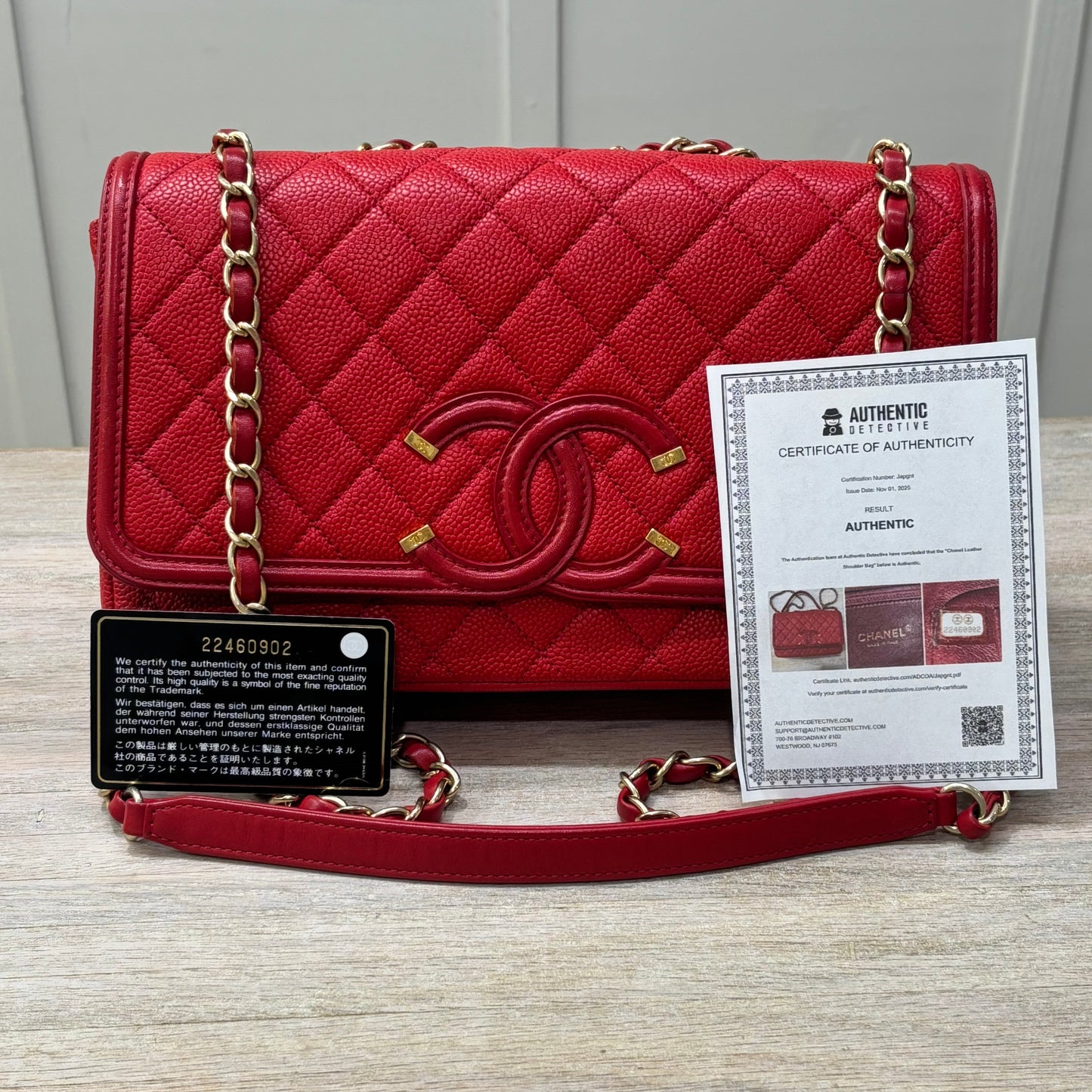 Chanel Red Caviar Single Flap 4100.00