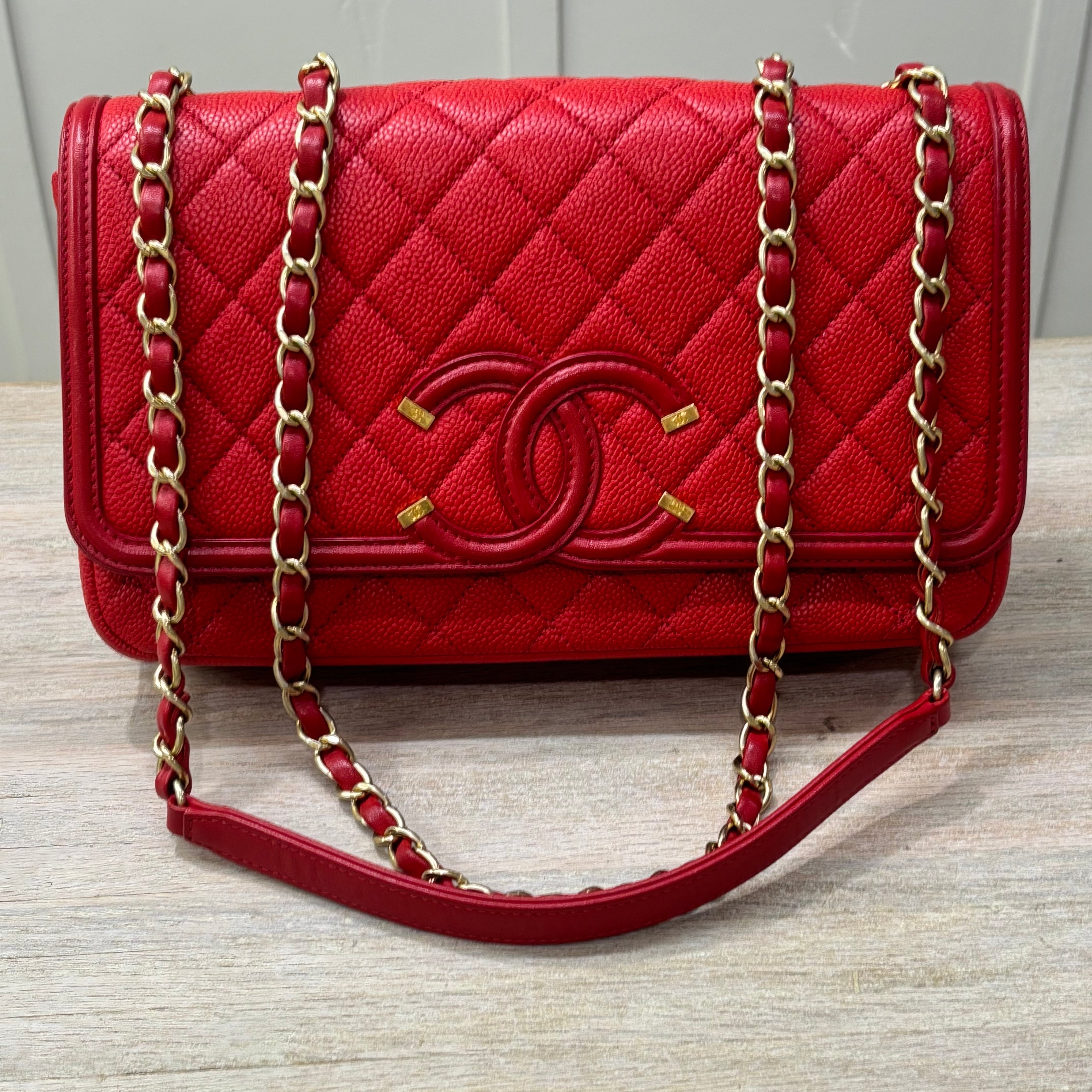 Chanel Red Caviar Single Flap 4100.00