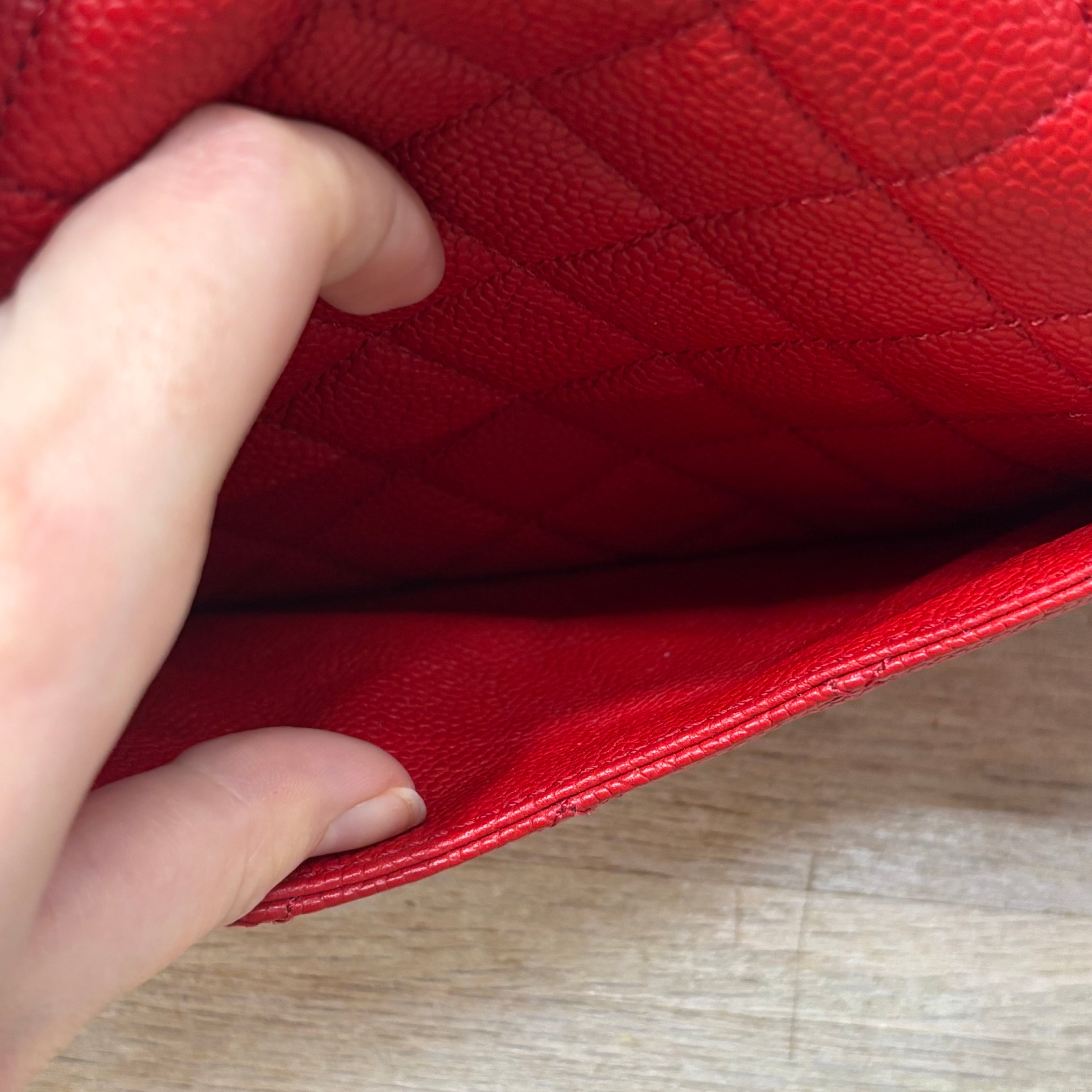 Chanel Red Caviar Single Flap 4100.00