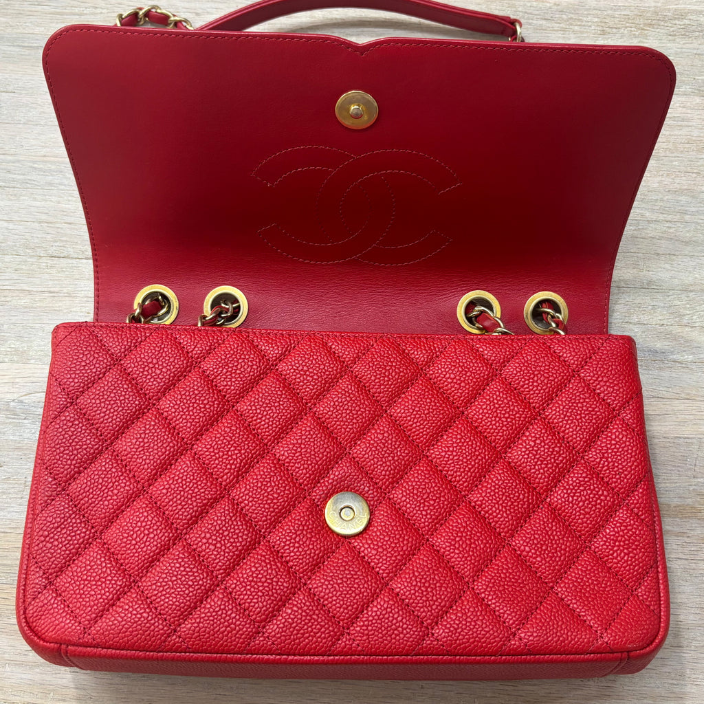 Chanel Red Caviar Single Flap 4100.00