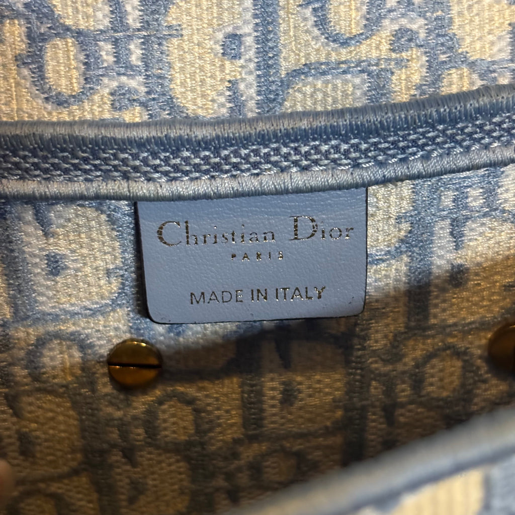 Christian Dior A Condition Saddle Handbag Logo Embroidered Oblique Canvas Medium 3200.00