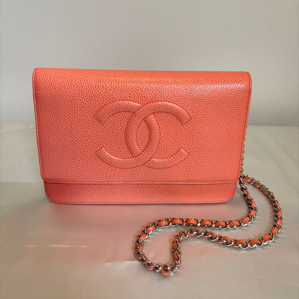 Chanel A Condition Coral Caviar Wallet on Chain 2700.00