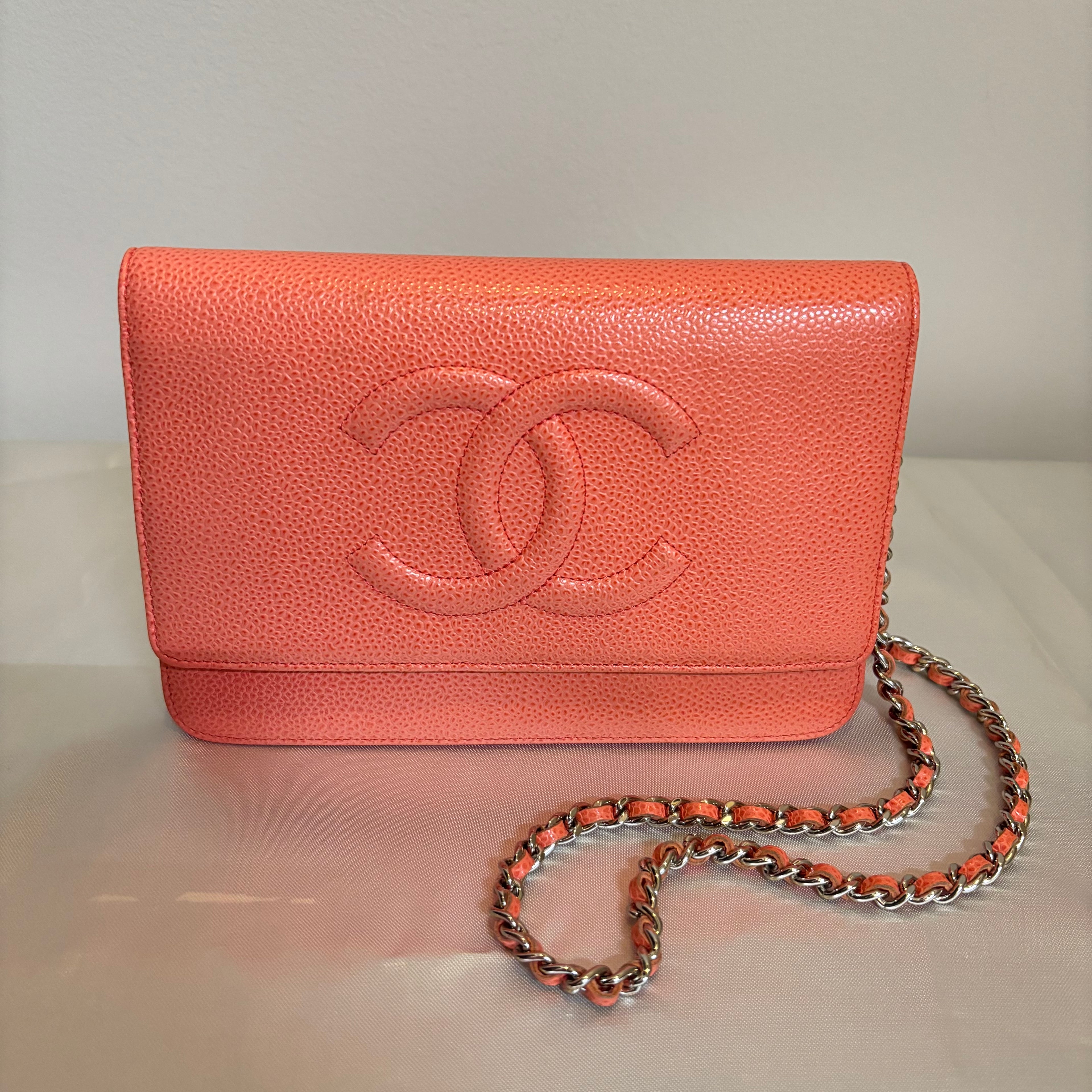 Chanel A Condition Coral Caviar Wallet on Chain 2700.00