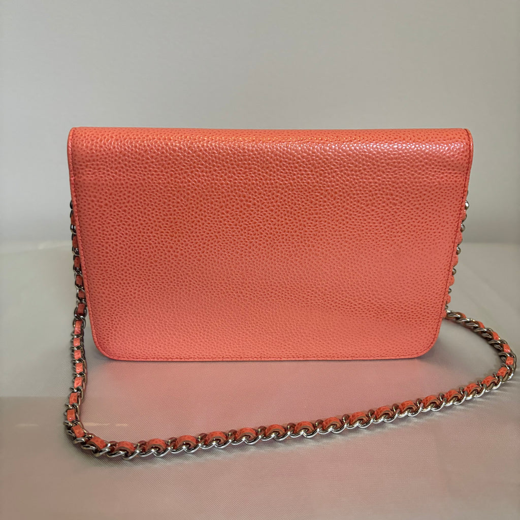 Chanel A Condition Coral Caviar Wallet on Chain 2700.00