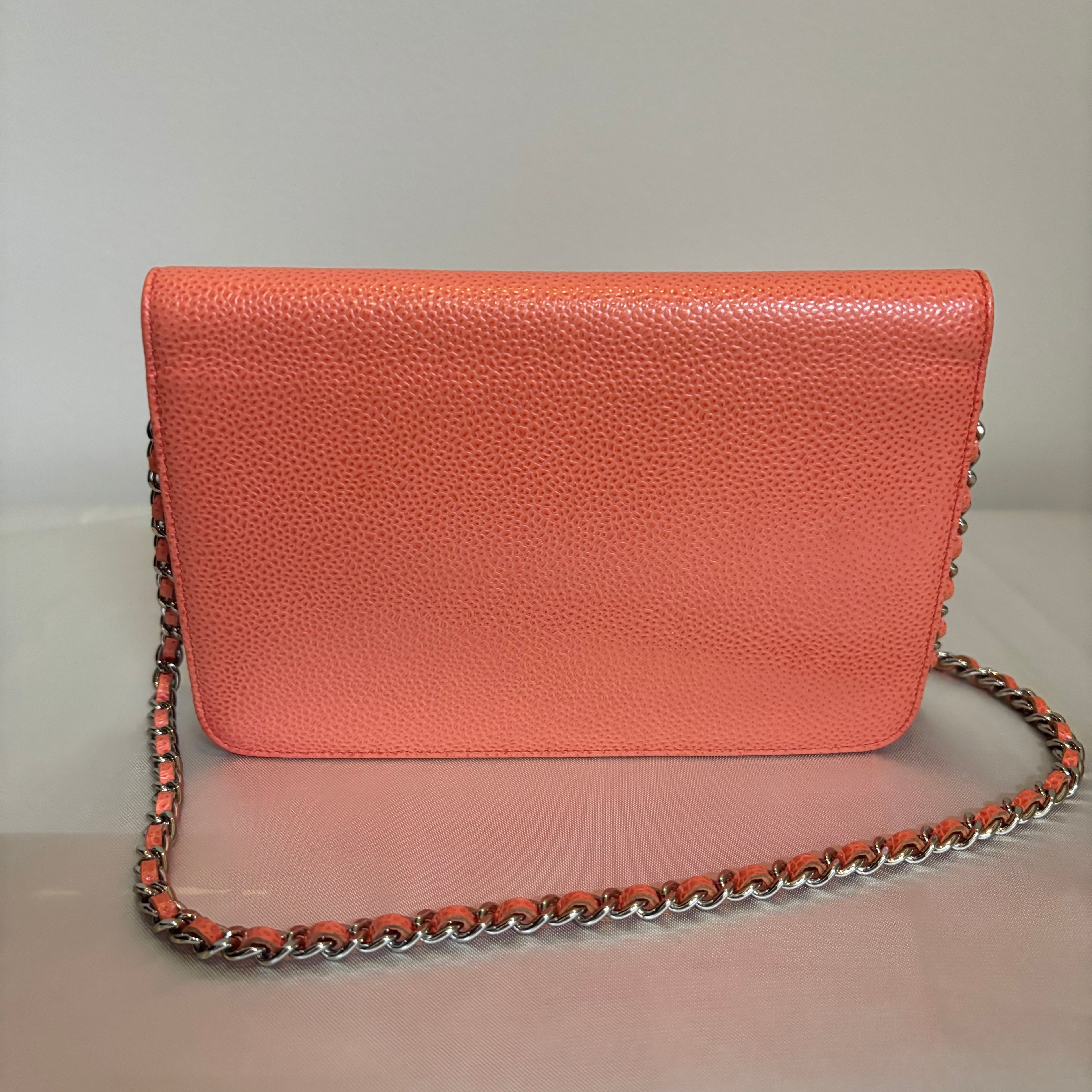 Chanel A Condition Coral Caviar Wallet on Chain 2700.00