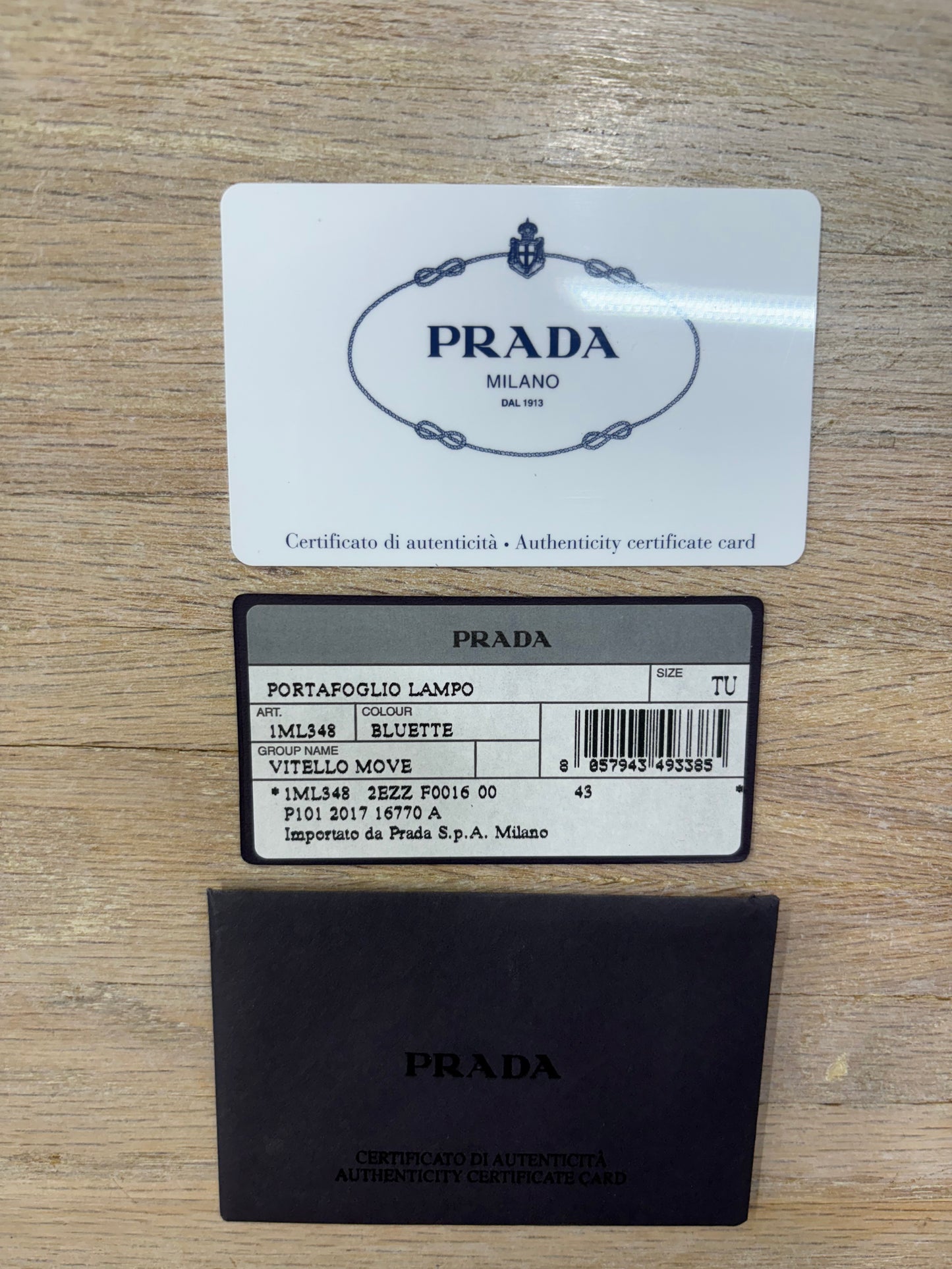 Prada Designer Pre-Loved Wallet (blue) 825.00