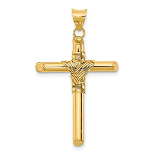 Polished Cross 14K w/ctr wrapped tube   319.00