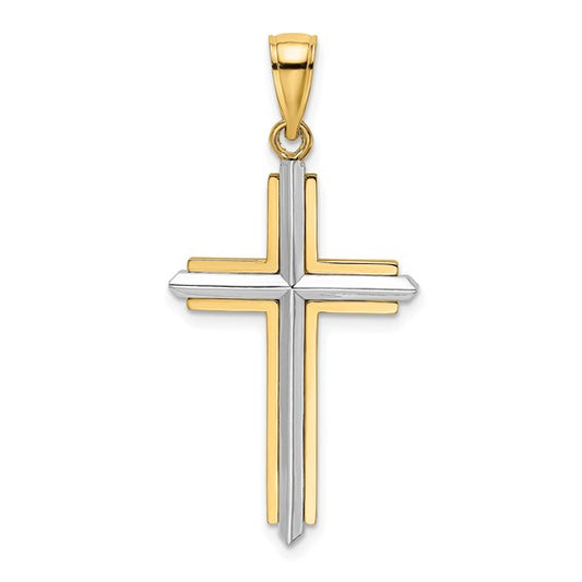 Polished Cross 14K Two Tone Pendant 425.00