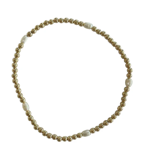 Mia Gold Filled and Five Pearl Beaded Bracelet 95.00