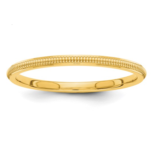 Yellow Gold Milgrain Band 600.00