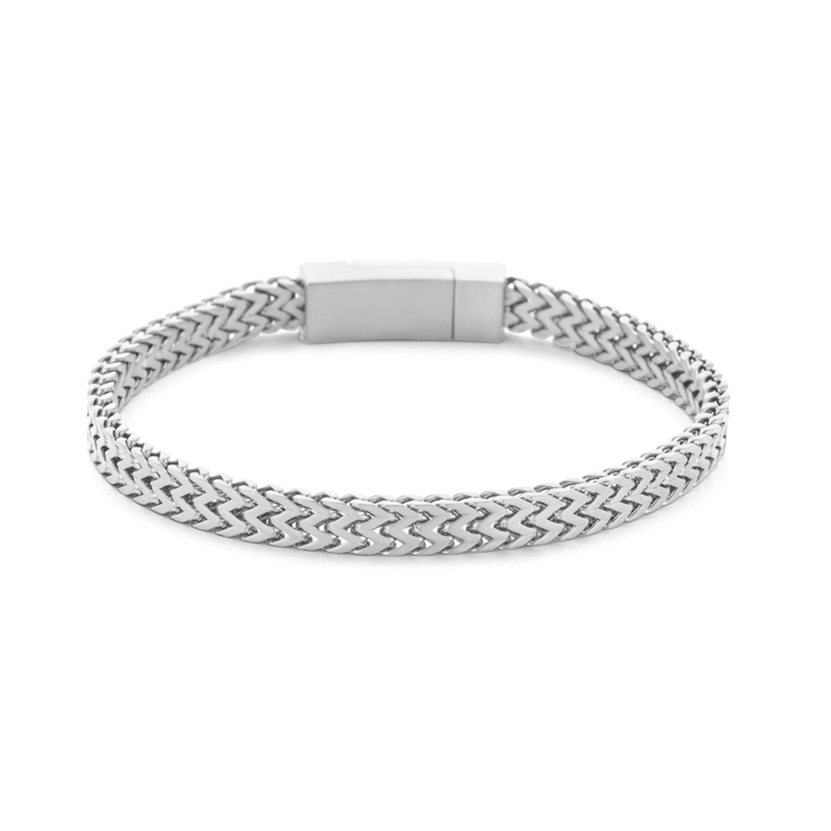 Men's Brushed Steel Double Foxtail Bracelet 29.00