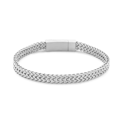 Men's Brushed Steel Double Foxtail Bracelet 29.00