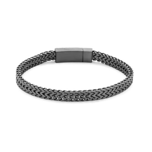 Men's Brushed Anthracite Steel Double Foxtail Bracelet 29.00