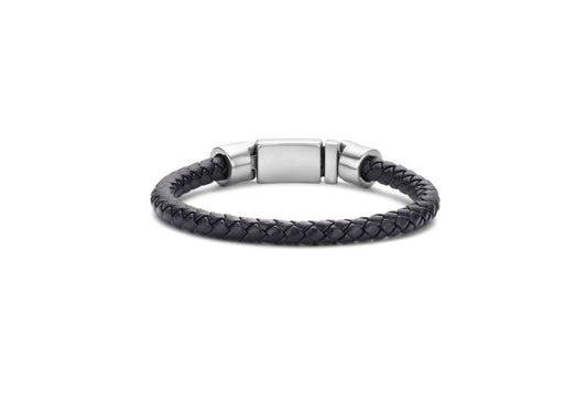 Men's Black Leather/Steel Bracelet 69.00