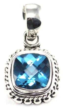 PADMA Sterling Silver Bali Blue Topaz Pendant 185.00