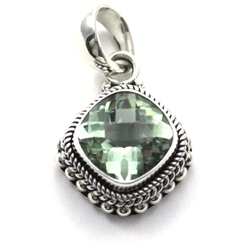 PADMA Sterling Silver Bali Green Amethyst Pendant 12mm 186.00