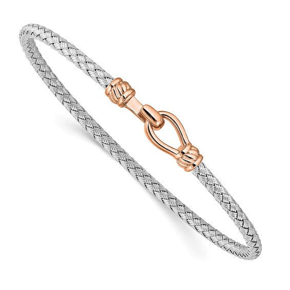 Leslie's Sterling Silver and Rose Gold-plated Flexible Cuff 245.00