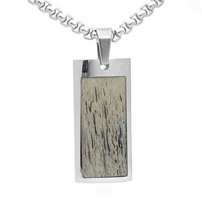 Stag Antler Rectangle Silver Necklace 240.00