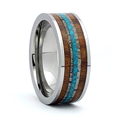 PROTECTOR 8mm Turquoise / Antler /Whiskey Barrel Ring 420.00