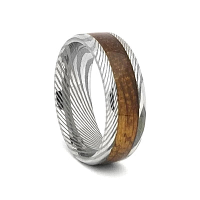 FORGED 8mm Tennessee Whiskey Damascus Ring 420.00