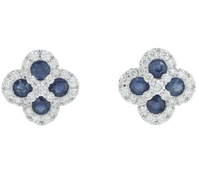 Sapphire and Diamond Clover Stud Earring 3300.00