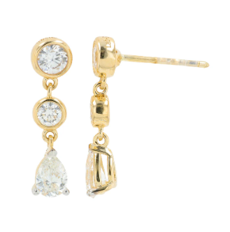14K Yellow Gold Lab Diamond Dangle Earring 2400.00