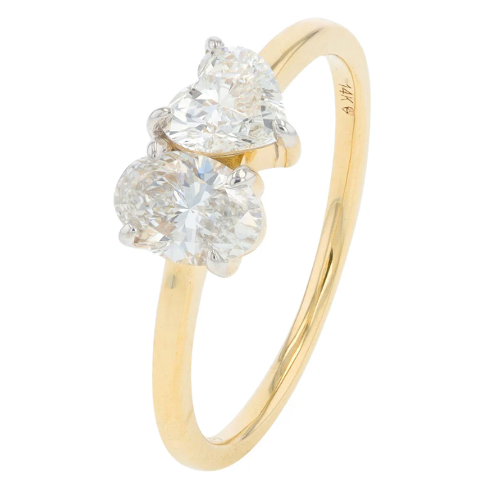14K Yellow Gold 1.0ctw Lab Grown Moi-Et-Toi Ring 2350.00