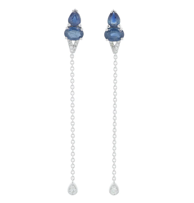 14K White Gold Sapphire and Diamond Dangle Earring 3300.00
