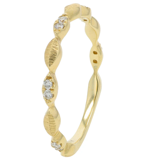 Diamond and Gold Marquise Stacking Band 750.00