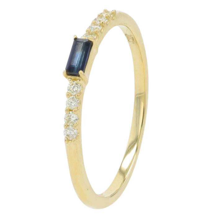 14K Yellow Gold Diamond and Colored Stone Baguette Ring 960.00
