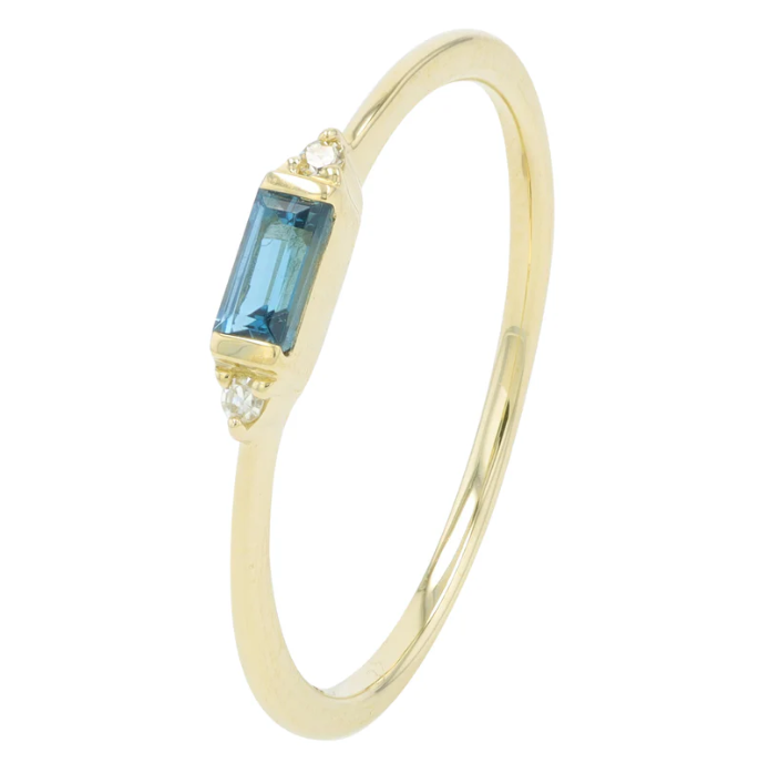 10K Yellow Gold Diamond and Colored Stone Baguette Ring 600.00