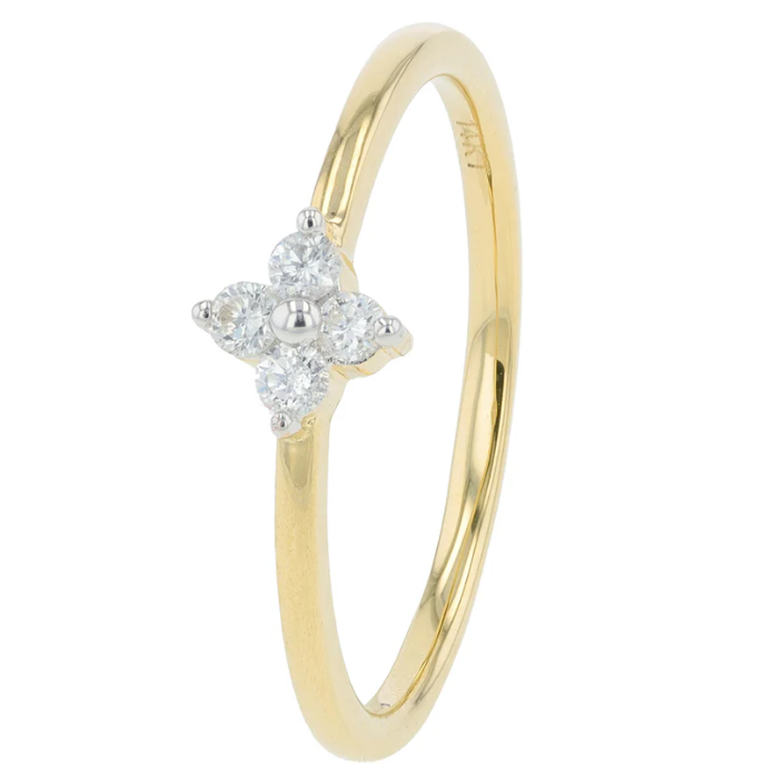 14K Yellow Gold and Diamond Floral Ring 1095.00