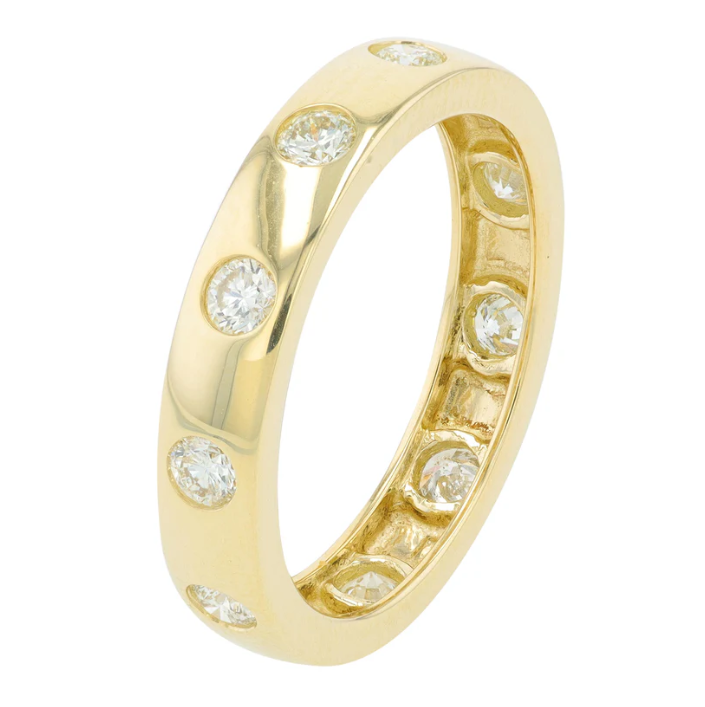 14K Yellow Gold and Diamond Gypsy Band 2600.00