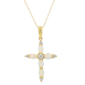 Yellow Gold Diamond and Opal Cross 1550.00