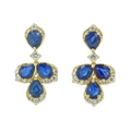 Yellow Gold Sapphire and Diamond Floral Earrings 2750.00