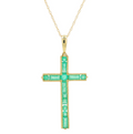 Gold and Colored Stone Cross Necklace 2000.00