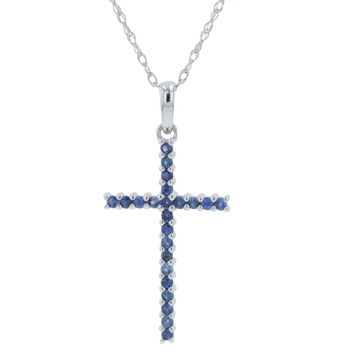 White Gold Sapphire Cross 950.00