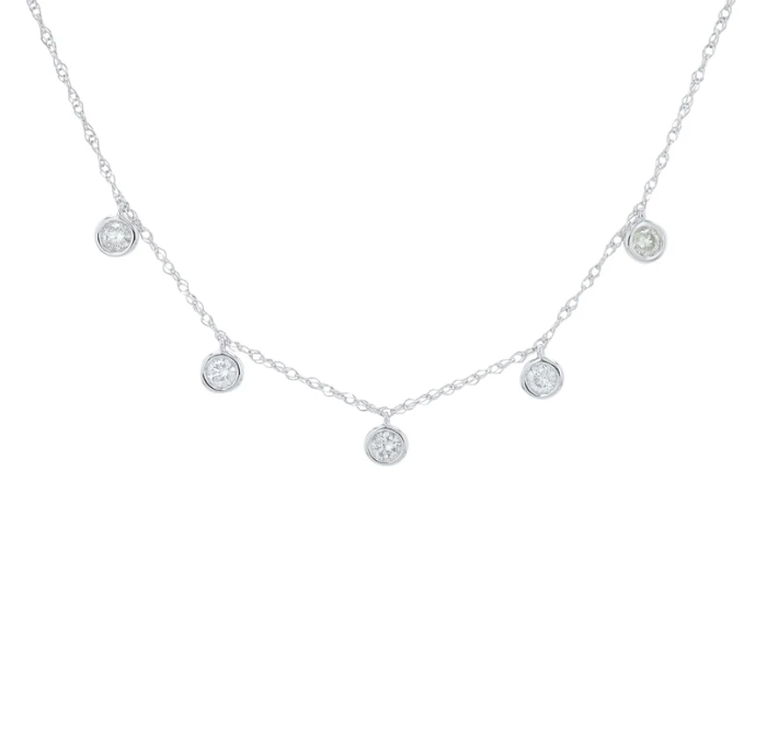 White Gold and Diamond Station Necklace 1250.00