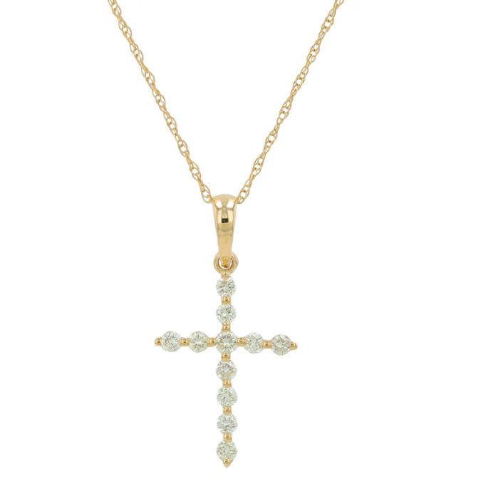 Gold and Diamond Cross Necklace 1250.00