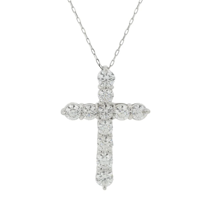 Platinum and Diamond Cross Necklace 2500.00