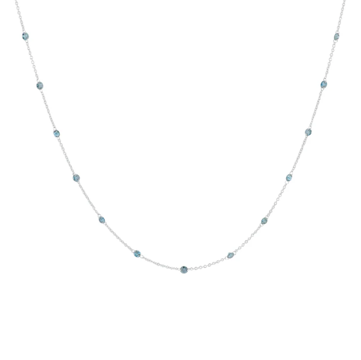14K White Gold and Blue Diamond Necklace 2250.00